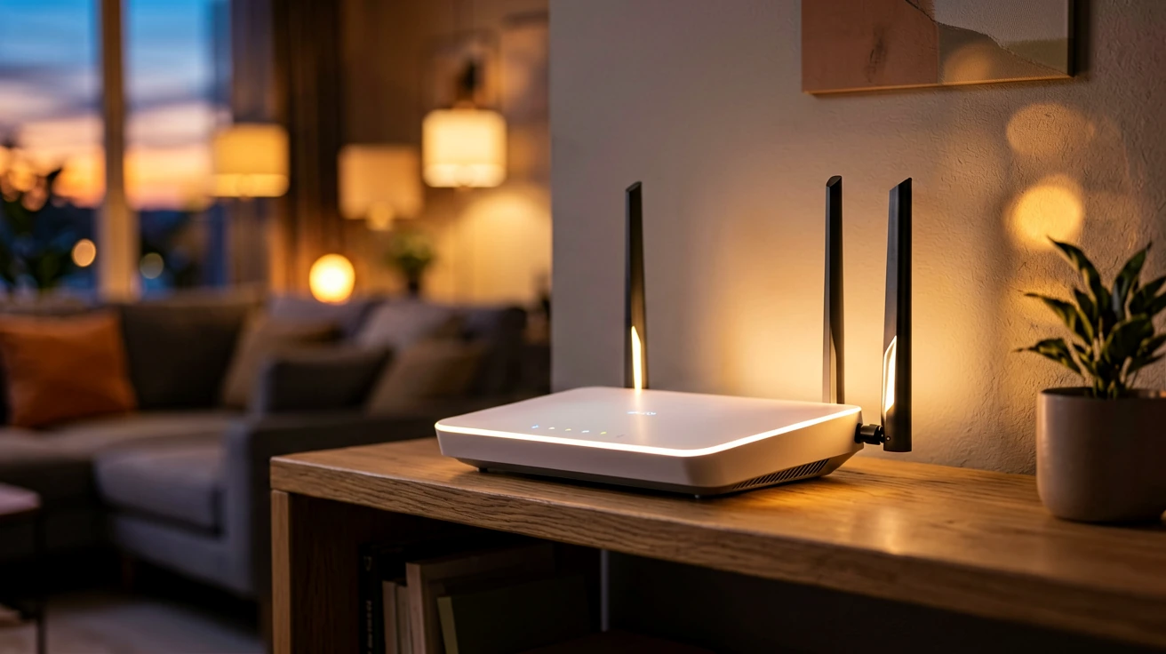 Wireless Signal သင်္ကေတနှင့်အတူ Mobile Device ချိတ်ဆက်နေသည့် ပုံရိပ်